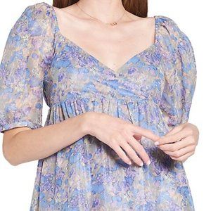 En Saison Floral sweetheart  organza mini dress